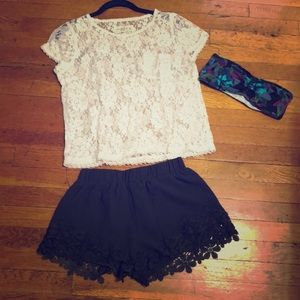 Sexy lace see through top with bralette